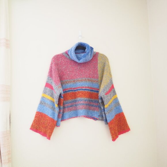 FATE Multicolored Turtleneck Pullover Sweater sz M - Picture 8 of 8